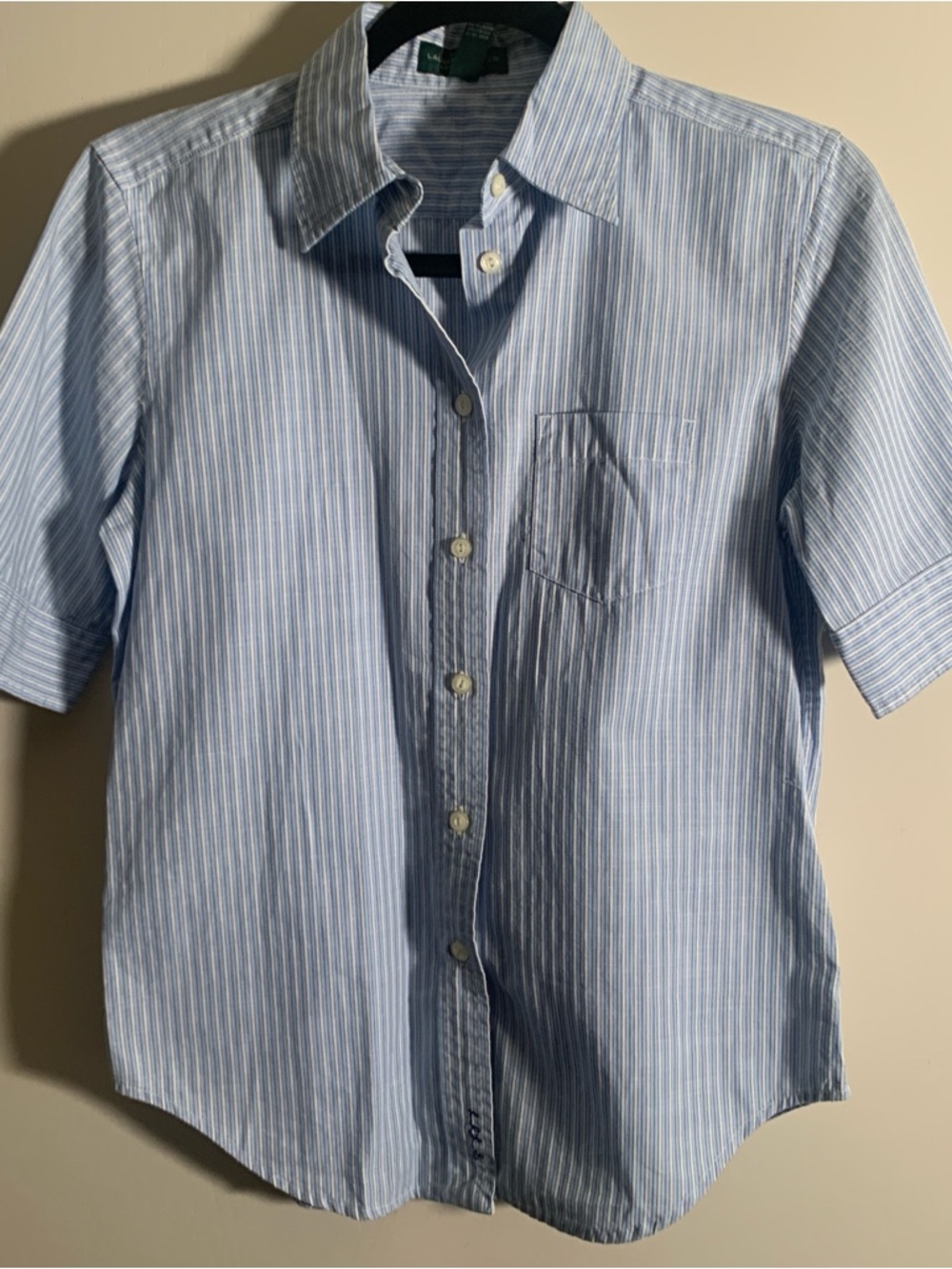 LRL Classic Light Blue Striped women PM Button-Up Shirt